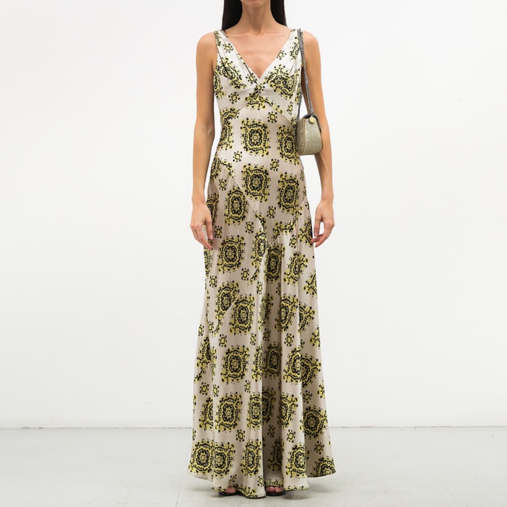 Dries Van Noten Women's Cream and Green dress